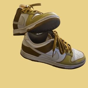 Nike Athletic Shoes - White, Brown, Yellow